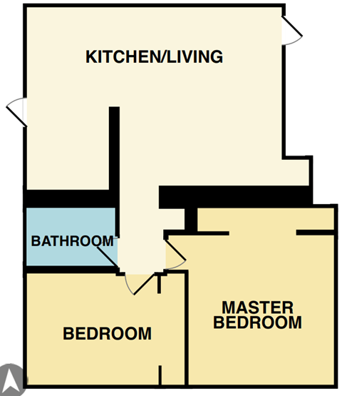 a floor plan of a house with a bathroom and a master bedroom